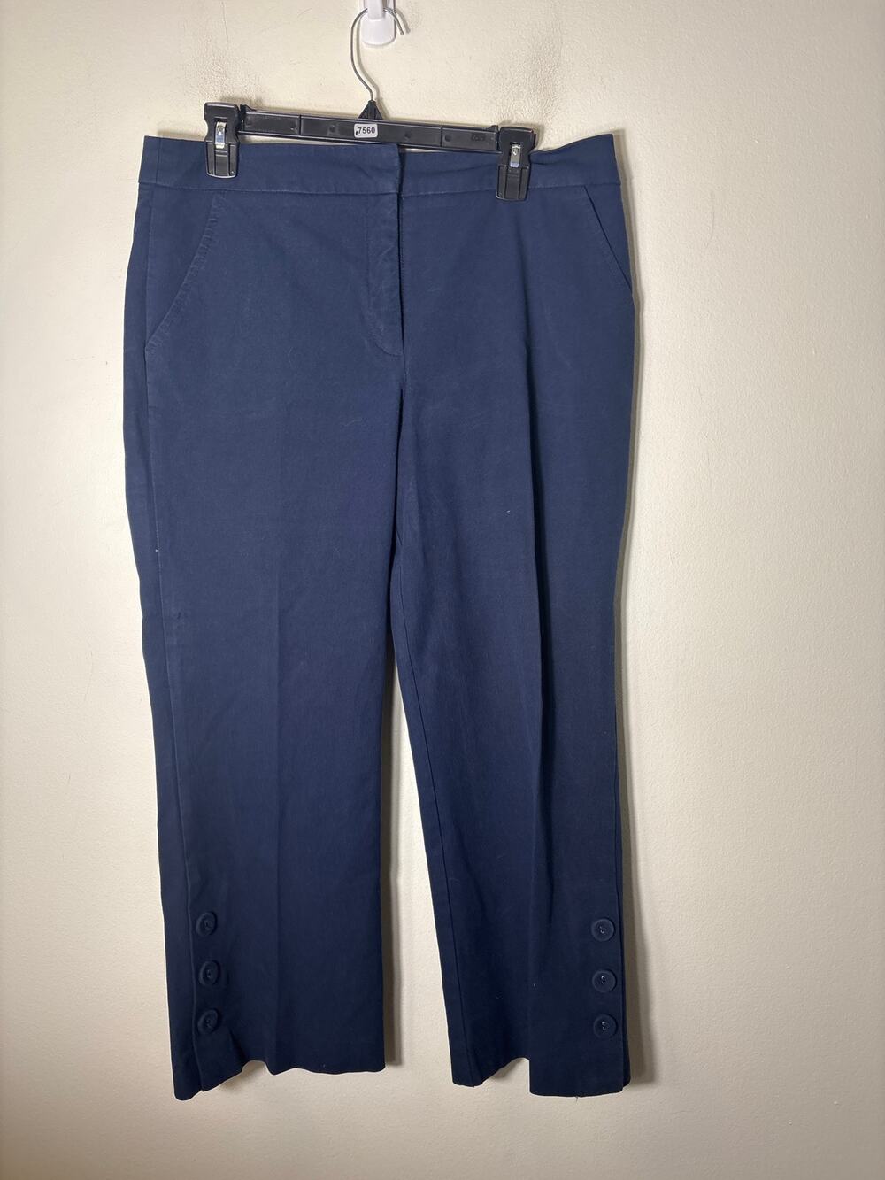 Trina Turk Navy Blue wide Leg Cropped Pants Sz 10